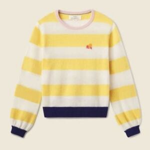 Tovata Birds Of Paradis NWT Ryann Cashmere Sweater in Dandelion Stripe